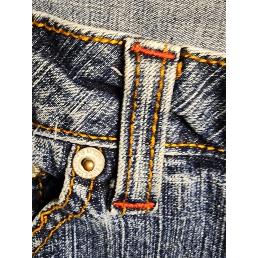 US Polo Assn Womens‎ Jeans Size 15/16  Blue Denim Flare Leg Button Zip Closure